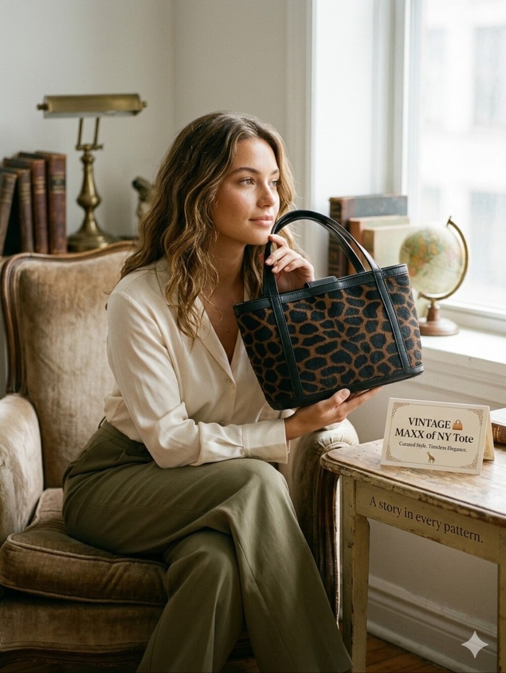 VINTAGE MAXX OF NY Tote in Amimal Print